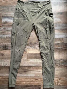 Olive Green High-Waist Athletic Leggings